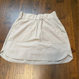 Gray Beige Mini skirt with Pockets